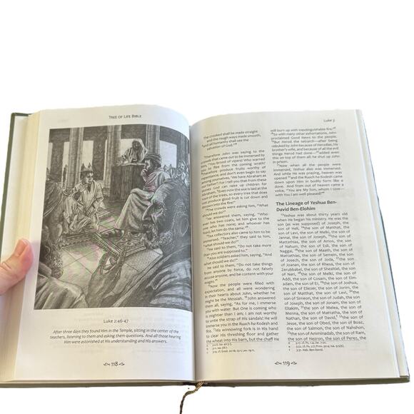 Tree of Life Bible The New Covenant Hardcover Good Condition Gold Rope Bookmark - Picture 14 of 16